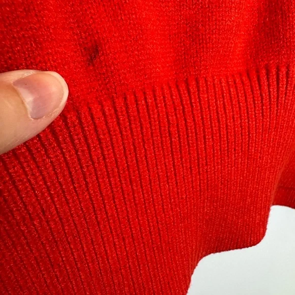 Zara Women's Red knit Crewneck wide 3/4 sleeve Sweater size medium - Picture 7 of 8